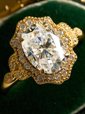 Oval Cut Moissanite S925 Sterling Silver Rings, 2.5ct Oval Moissanite Ring